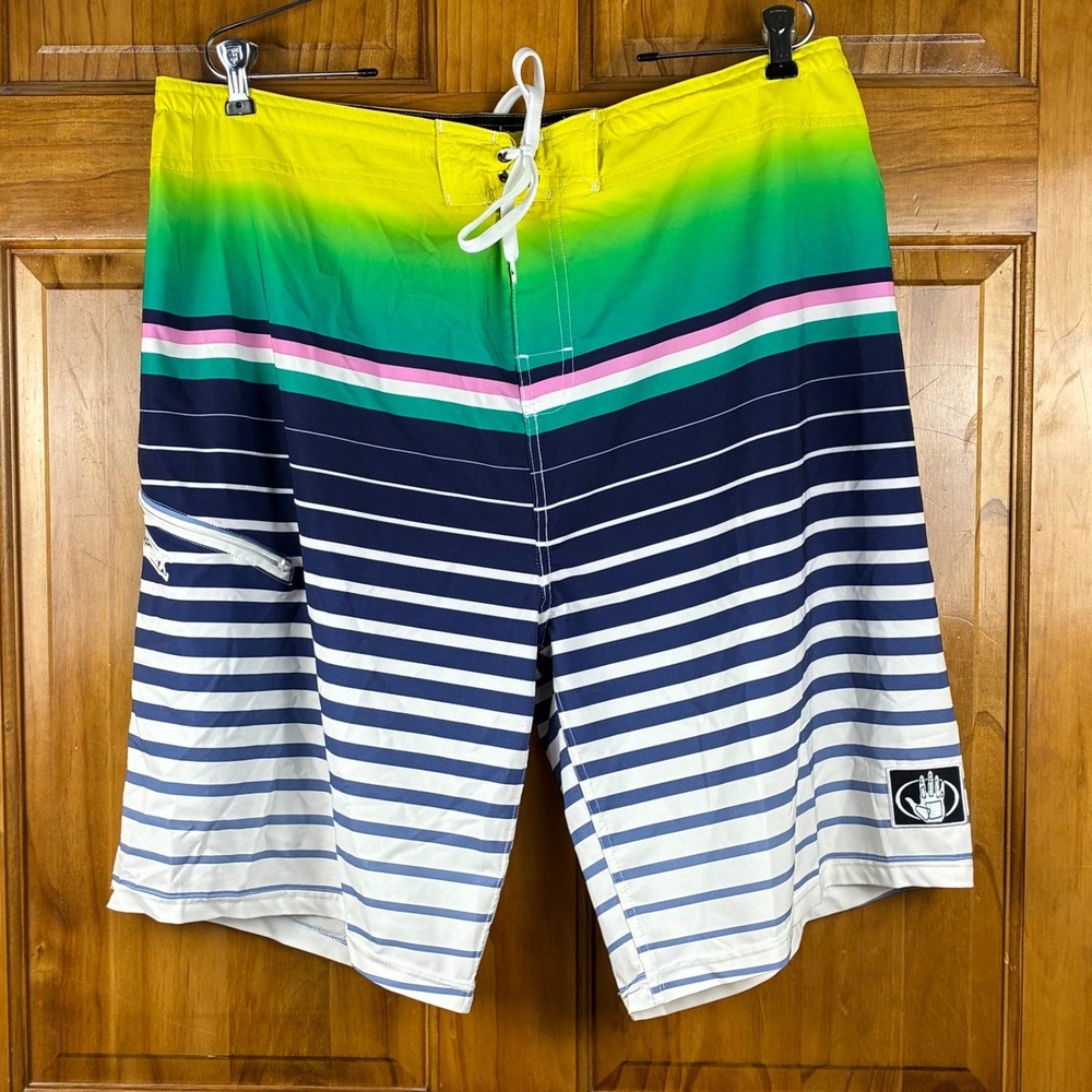 Body Glove Vapor X Board Shorts Mens 38 Striped Water Repellant Performance